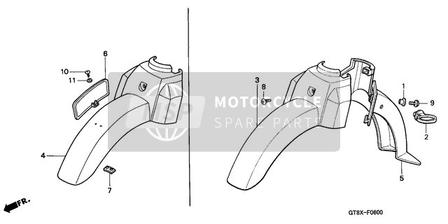 Honda PK50SM 1999 Front Fender for a 1999 Honda PK50SM